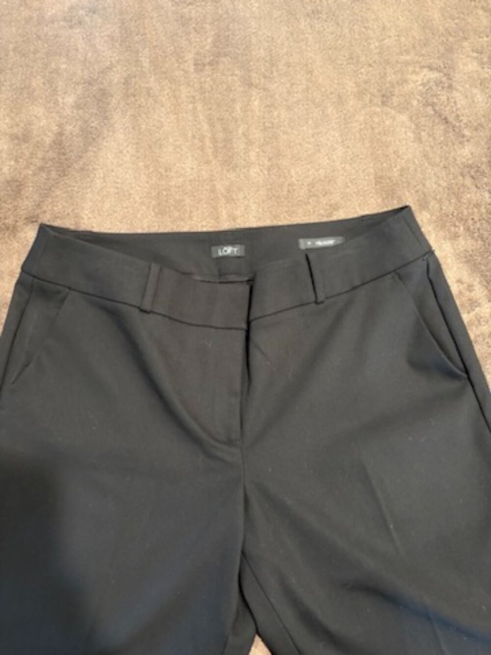 LOFT Julie Skinny Ankle Pants Black Size 14 Mid Rise Dress Trousers